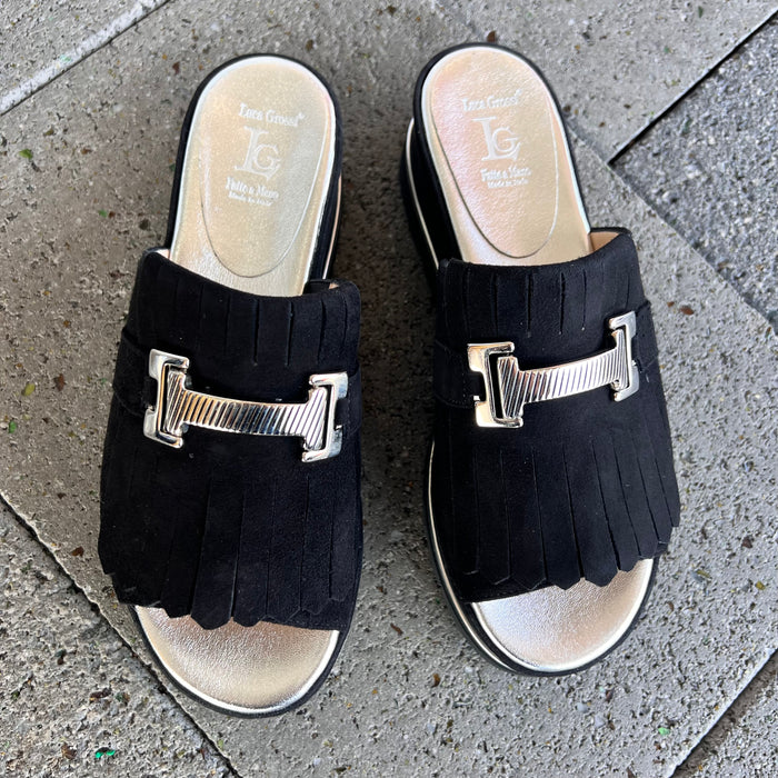 Luca Grossi Slide Suede Nero L241S