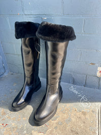 Luca Grossi Boots Black Long Fur Lined 9830