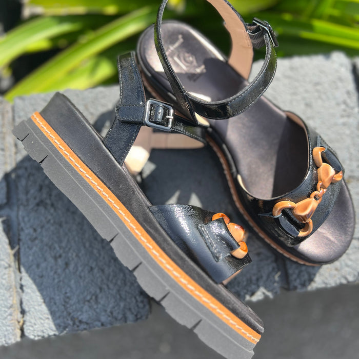 Luca Grossi Sandal Patent Nero H862S