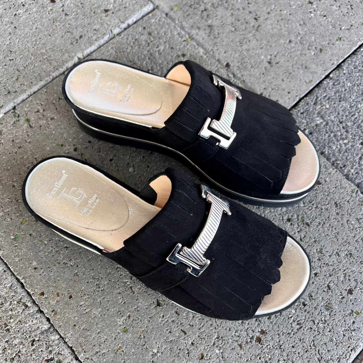 Luca Grossi Slide Suede Nero L241S