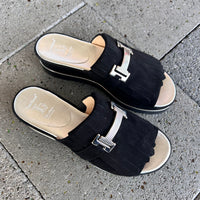 Luca Grossi Slide Suede Nero L241S