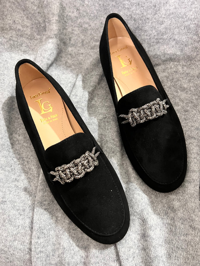Luca Grossi Loafer Nero Suede L184M