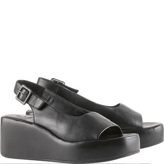 Hogl “Loulou “ Black Wedge Sandal 7-102510