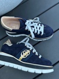 Luca Grossi Lace Up Navy Blue Suede H778M