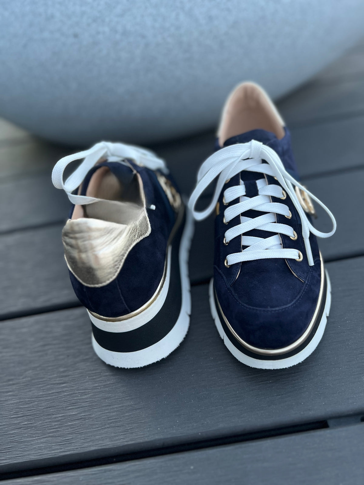 Luca Grossi Lace Up Navy Blue Suede H778M