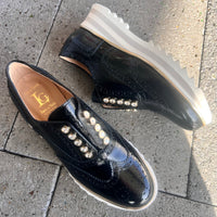 Luca Grossi Slip On Patent Nero F623M