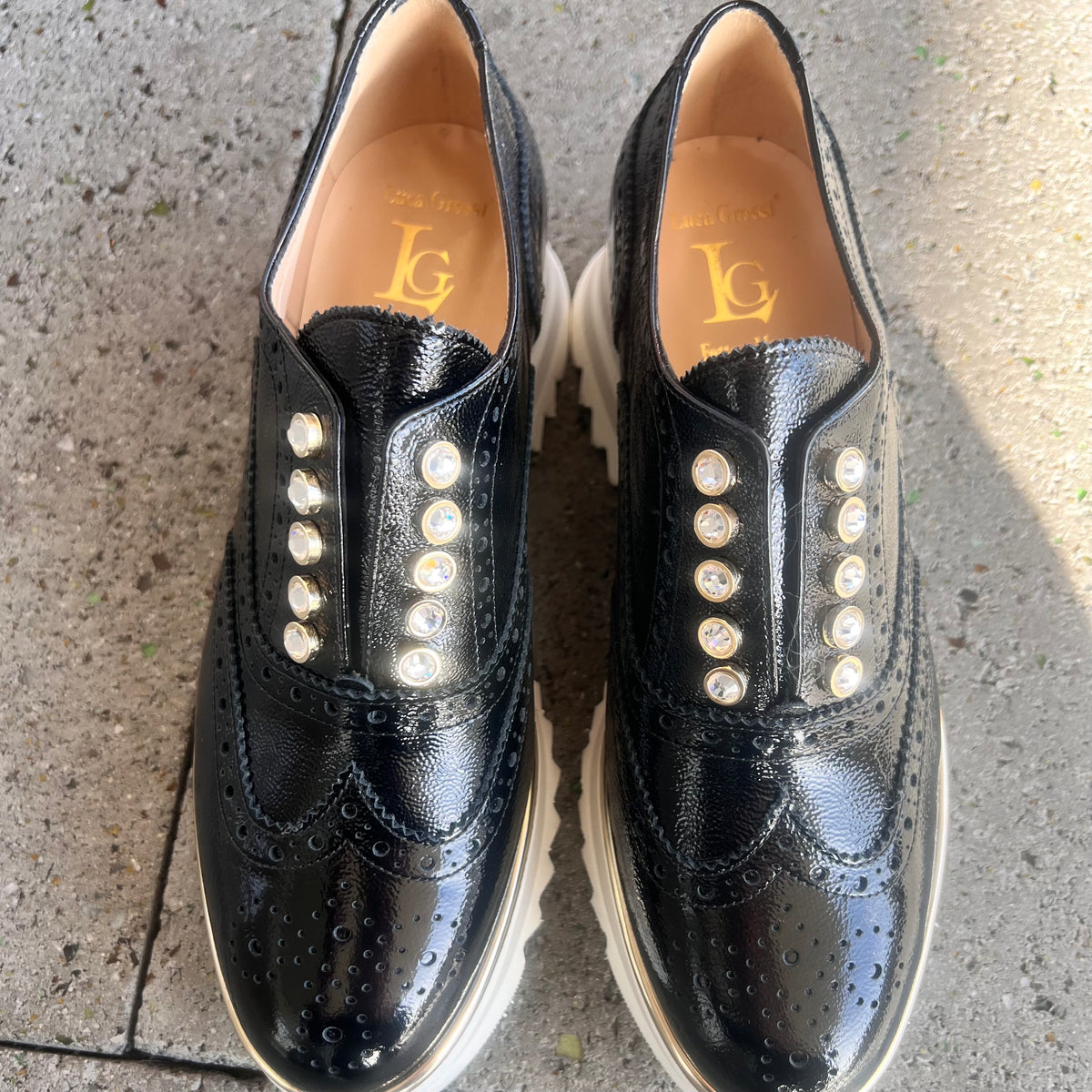 Luca Grossi Slip On Patent Nero F623M