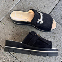 Luca Grossi Slide Suede Nero L241S