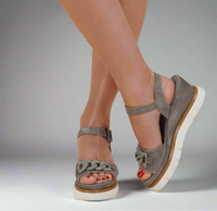 Luca Grossi Sandal Khaki Suede Wedge K546S