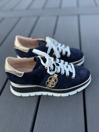 Luca Grossi Lace Up Navy Blue Suede H778M