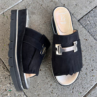 Luca Grossi Slide Suede Nero L241S