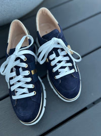 Luca Grossi Lace Up Navy Blue Suede H778M