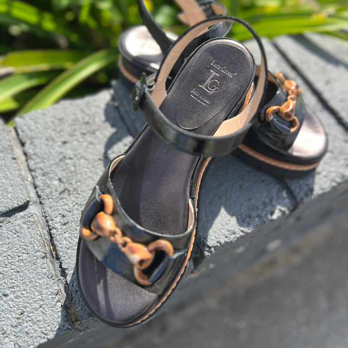 Luca Grossi Sandal Patent Nero H862S