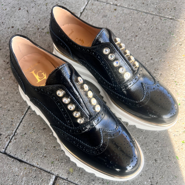 Luca Grossi Slip On Patent Nero F623M