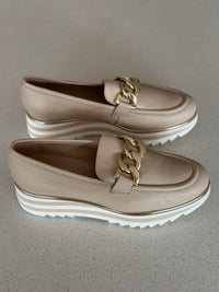 Luca Grossi Loafers Willer Beige Chunky with Gold metal H026M