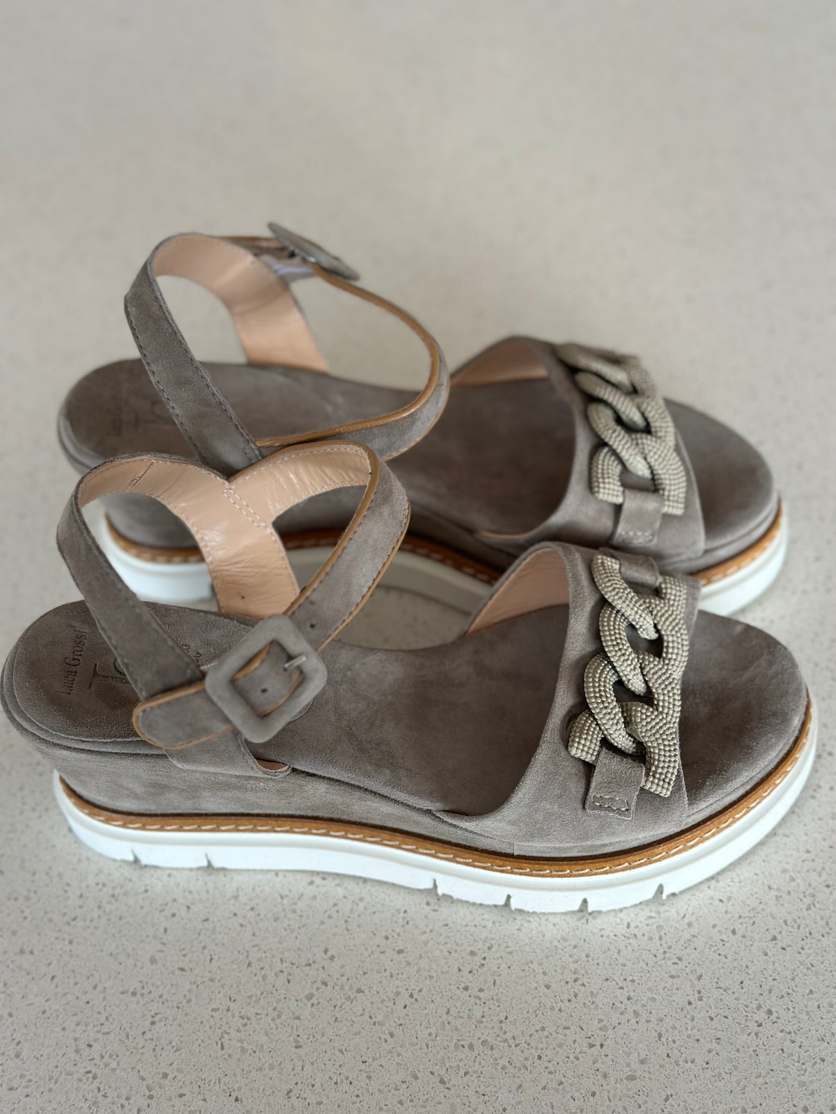 Luca Grossi Sandal Khaki Suede Wedge K546S