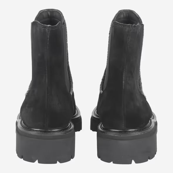 Paul Green black suede ankle boot with silver trim 8108 004 Coco Shoes Tasmania