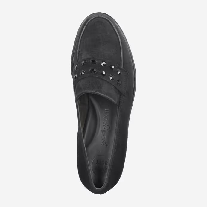 Paul Green Super Soft Black Loafers With Gemstones 1041-004