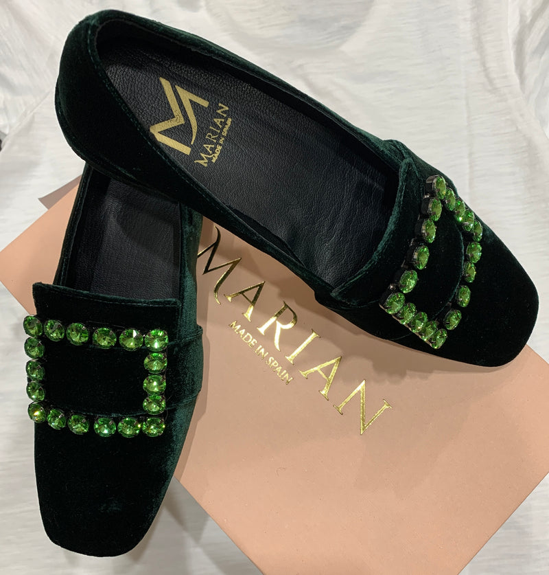 Marian Velvet Loafer Verde 8801