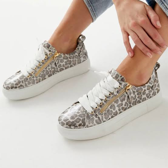 Alfie and Evie Sneaker Maize Leopard