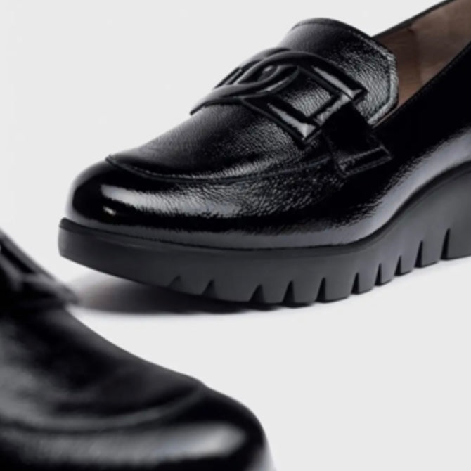 Wonders Shoes Black Patent Wedge C33303 – Coco Shoes Tasmania