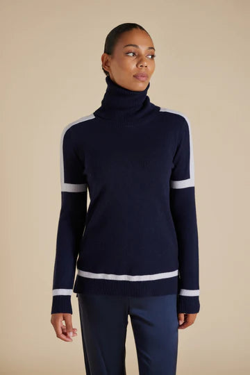 Alessandra Emerson Roll Neck Cashmere/Wool Officer Navy