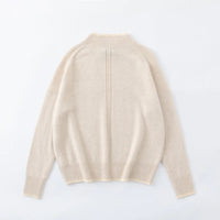 ALEGER Cashmere Blend Contast Crew Sweater in Shell N.08