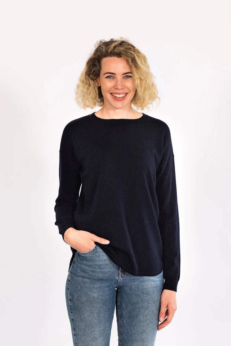 Bow And Arrow Navy Jumper with Stripe Patches