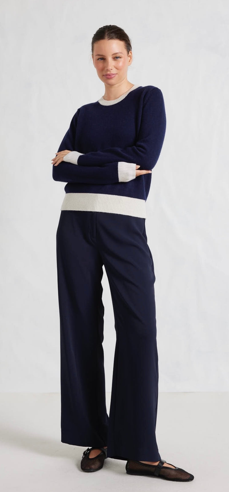 Alessandra Mandy Cashmere Blend Sweater Officer Navy