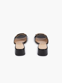 Luca Grossi  Slide Black Patent with Gold Buckle Naplak K481S