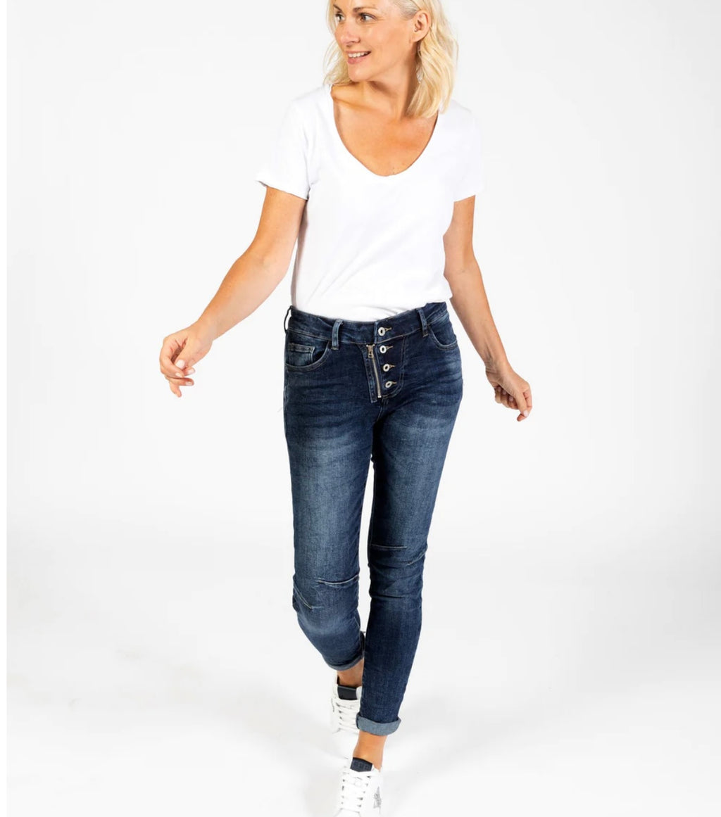 Classic Button Fly Jeans from Italian Star - Brick