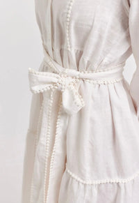 Alessandra Silvana Dress Linen White