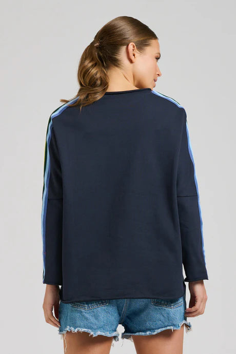Est 1971 Navy Raw Tape Sweatshirt
