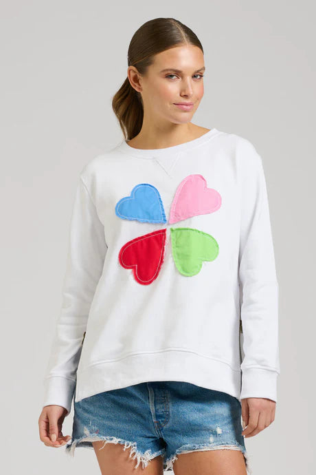 Est 1971 White Zipside Cotton Sweatshirt