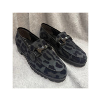 Luca Grossi Loafer Suede Black/Grey Leopard Print K359M