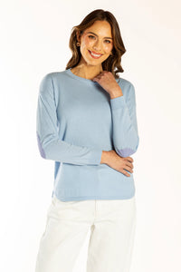 Bow And Arrow Jumper Blue Swing w Blue/White Elbow Patches