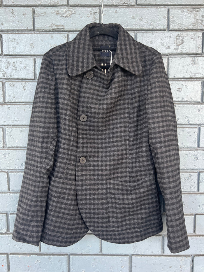 Etta Check Short Jacket Grey/Black W2513