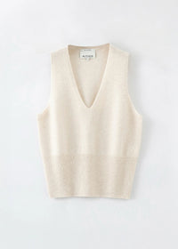 Aleger Vest Cashmere Low V Pearl Shell N2180