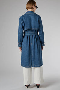 Dricoper Reya Denim Trench Coat Dark Indigo DD3245