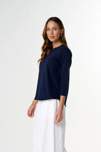 Cloth + Paper + Scissors Tee Parisian Navy Raglan On Repeat C13030