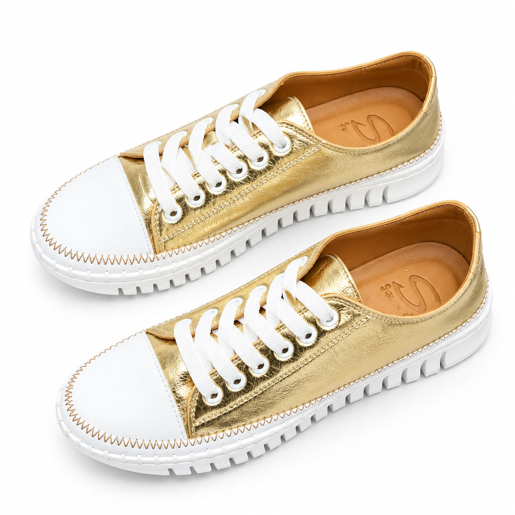 Sempre Di Sneaker Low Top White/Gold 139-1809