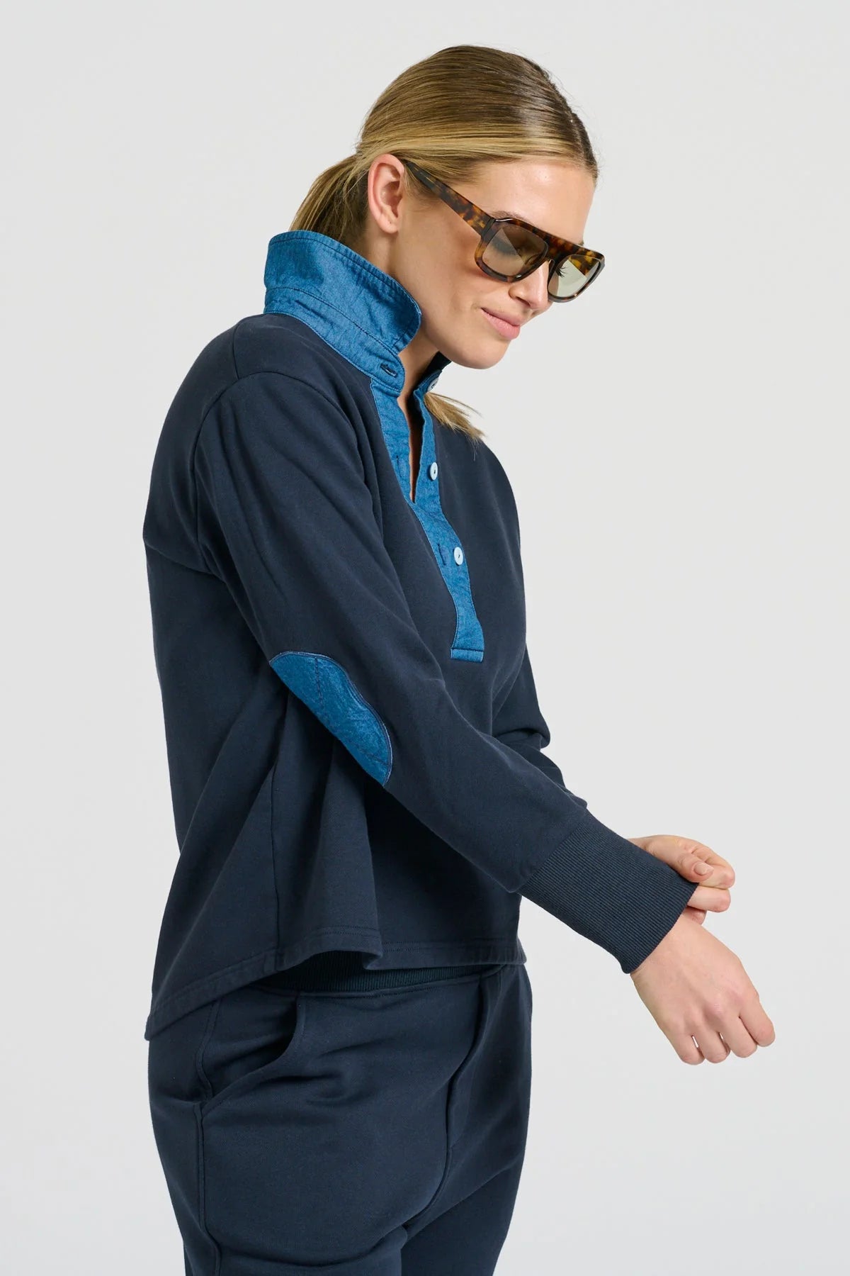 Shirty Rugby Sweatshirt - French Navy / Vintage Denim