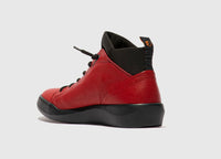 Softinos Red Leather Ankle Boot