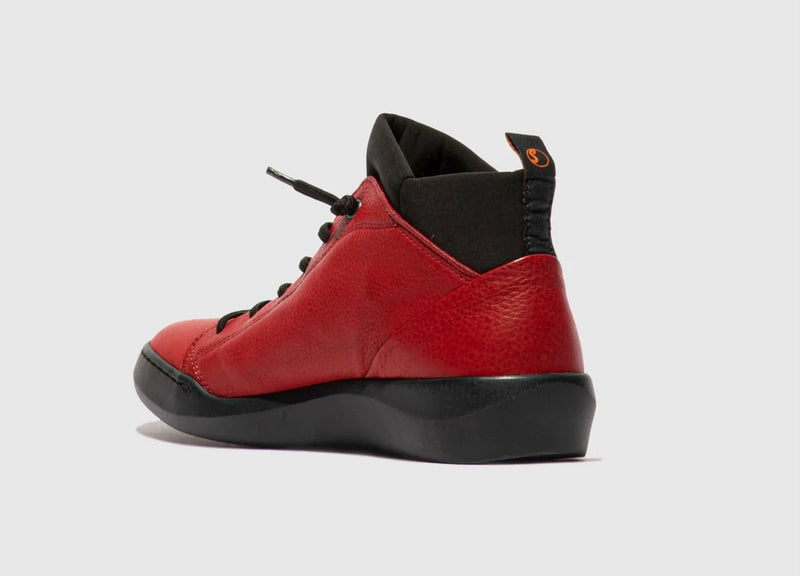 Softinos Red Leather Ankle Boot