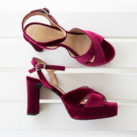 Unisa Heel Burgundy Velvet Odara