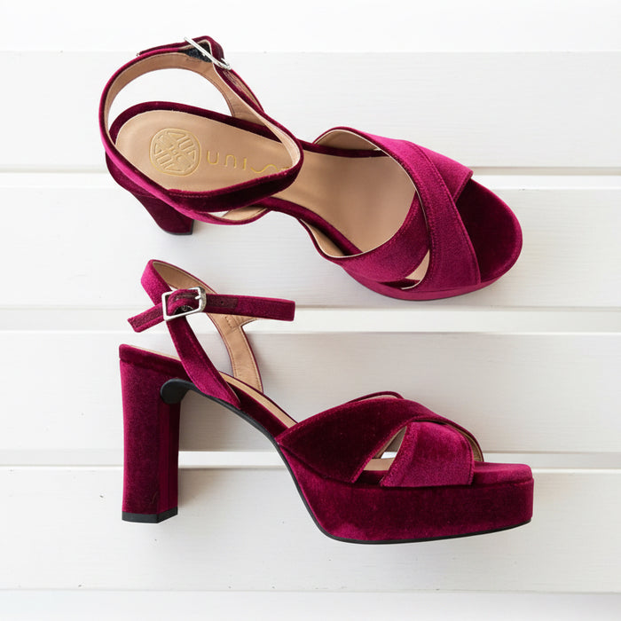 Unisa Heel Burgundy Velvet Odara