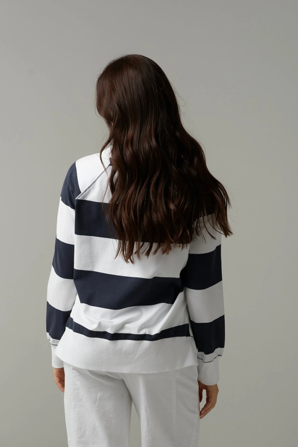 Cloth Paper Scissors V Neck Rugby Navy/White