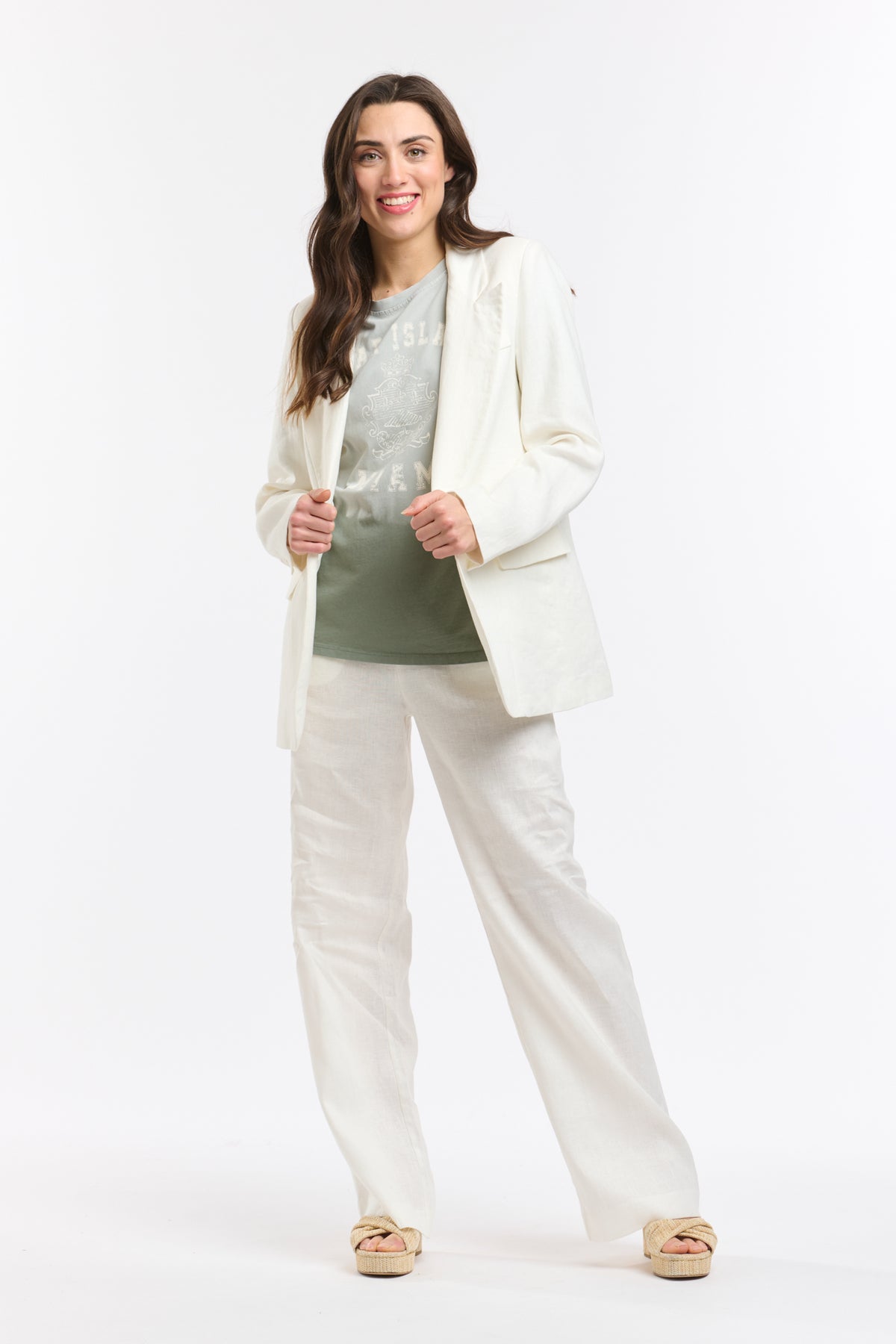 Italian Star Lilo Linen Jacket White