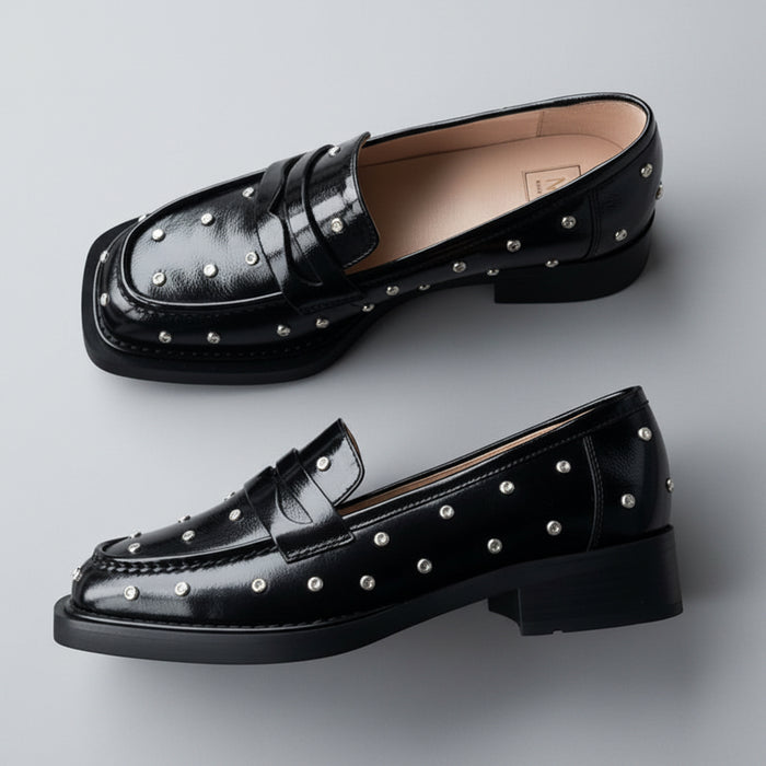 Mila Raine Loafer Black High shine Mista