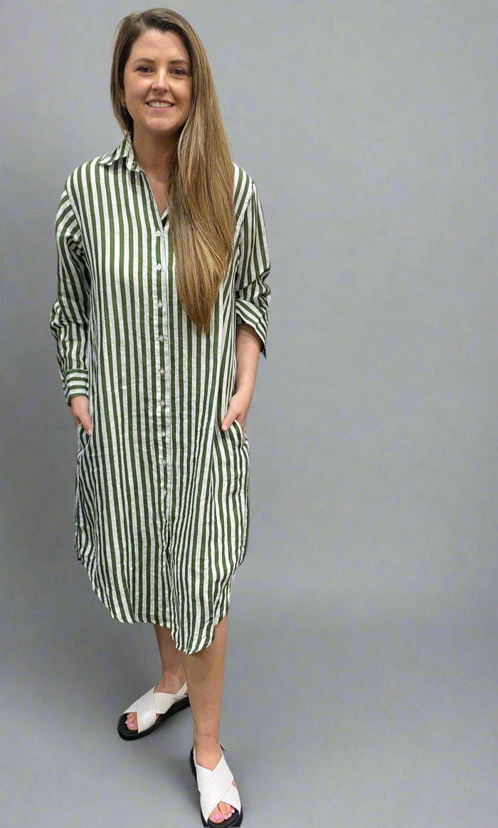 Frockk Dress Elena Moss Stripe